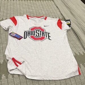 Nike Ohio State Gray and Red Tee-NWT